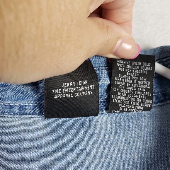 Vintage Disney Mickey Unlimited Womens 14W‎ Minnie Embroiderd Pocket Denim Shirt - Picture 4 of 7